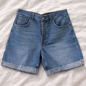 Madewell 28 High Rise Denim Shorts Button Fly Raw Hem New